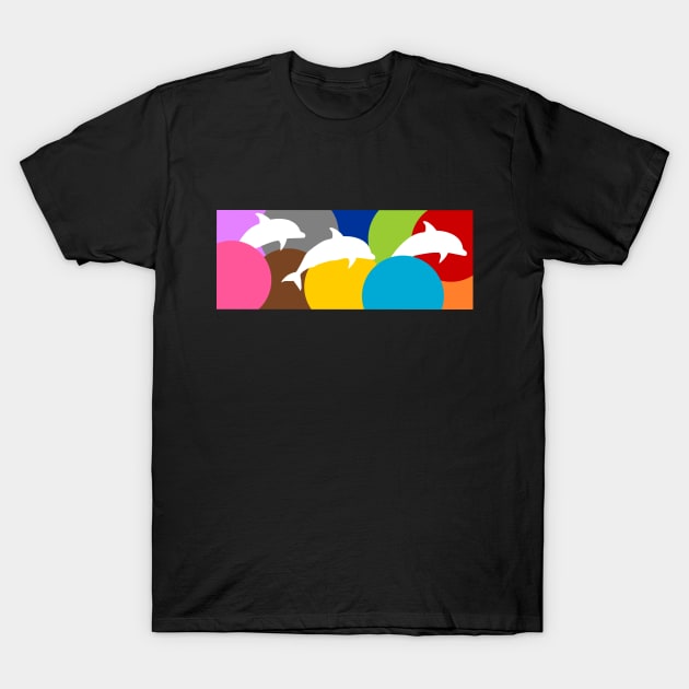 Colorful  bubble dolphin mural T-Shirt by Baobabprintstore